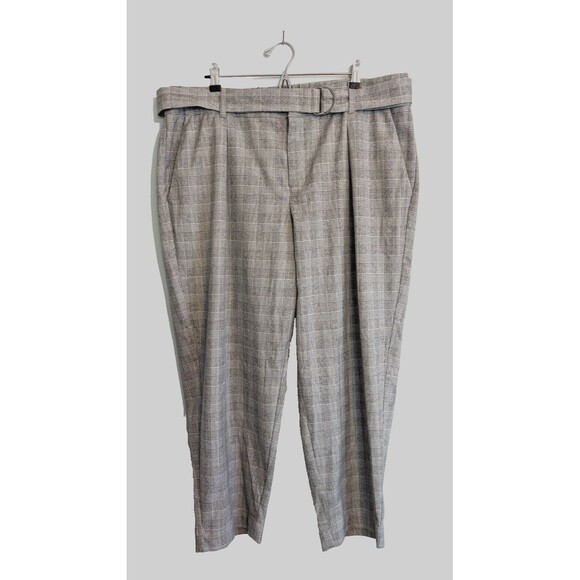 Women's High Rise Tapered D-Ring Belted Ankle Pants Size 18 - Picture 1 of 7